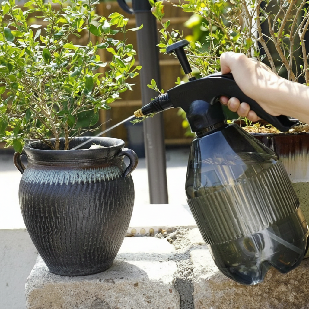 Plastic Garden Watering Can With Adjustable Nozzle And Comfortable Grip Handle For Gardening And Household Use