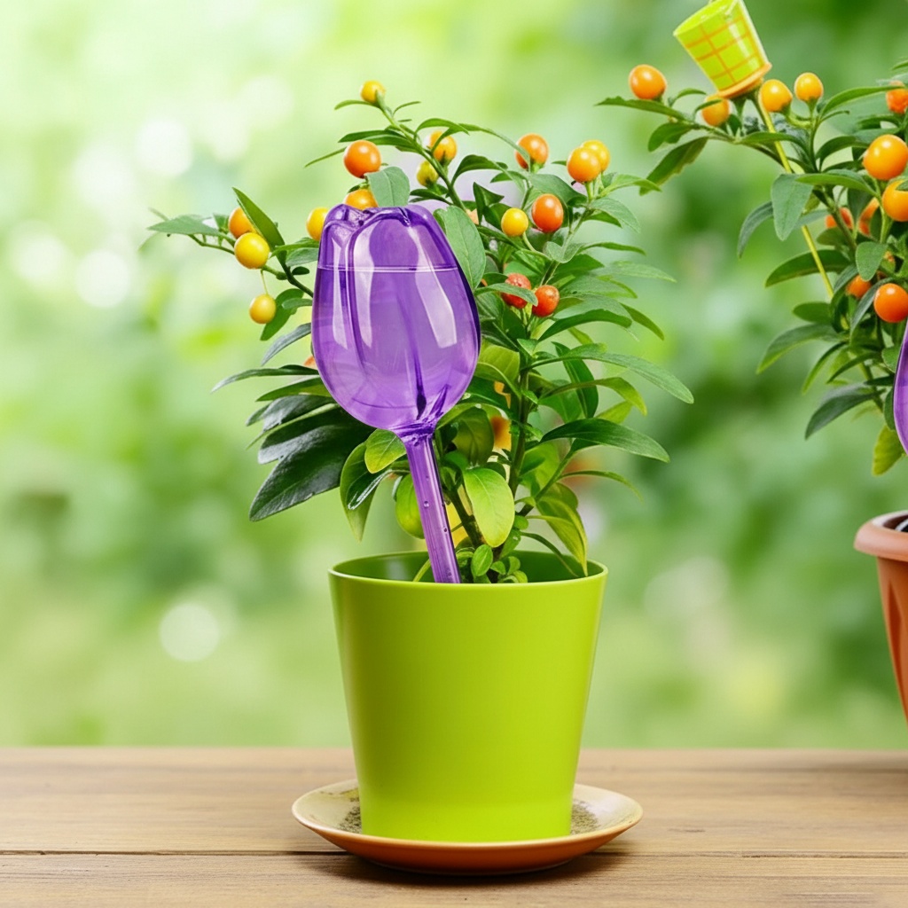 Tulip Shaped Self Watering Globes With Narrow Mouth Design For Indoor Outdoor Potted Plants