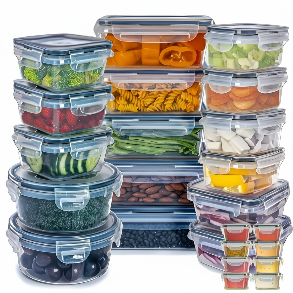 Multipurpose Food Storage Box Set With Easy Lock Flip Top Lids