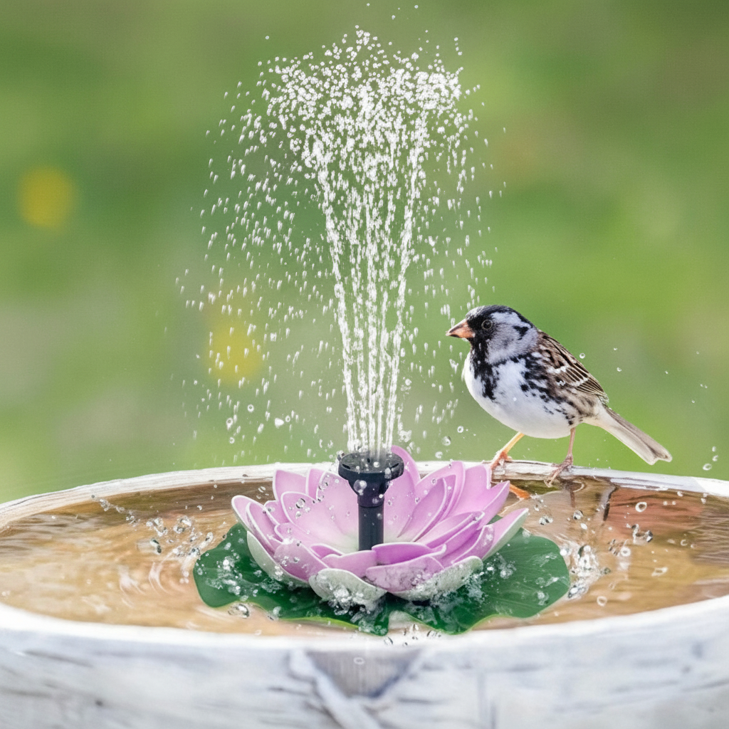 Solar Powered 7 Color Lighting Fountain Pump For Outdoor Bird Bath