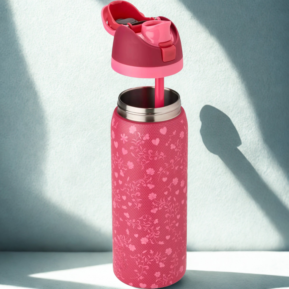Floral Print Twist Lid Hydration Bottle
