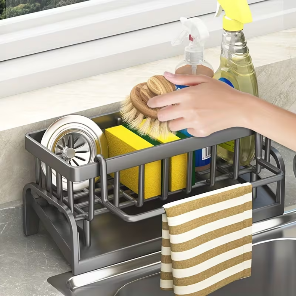 1 Set of Versatile Dish Cloth And Sponge Holder Made from PP Material