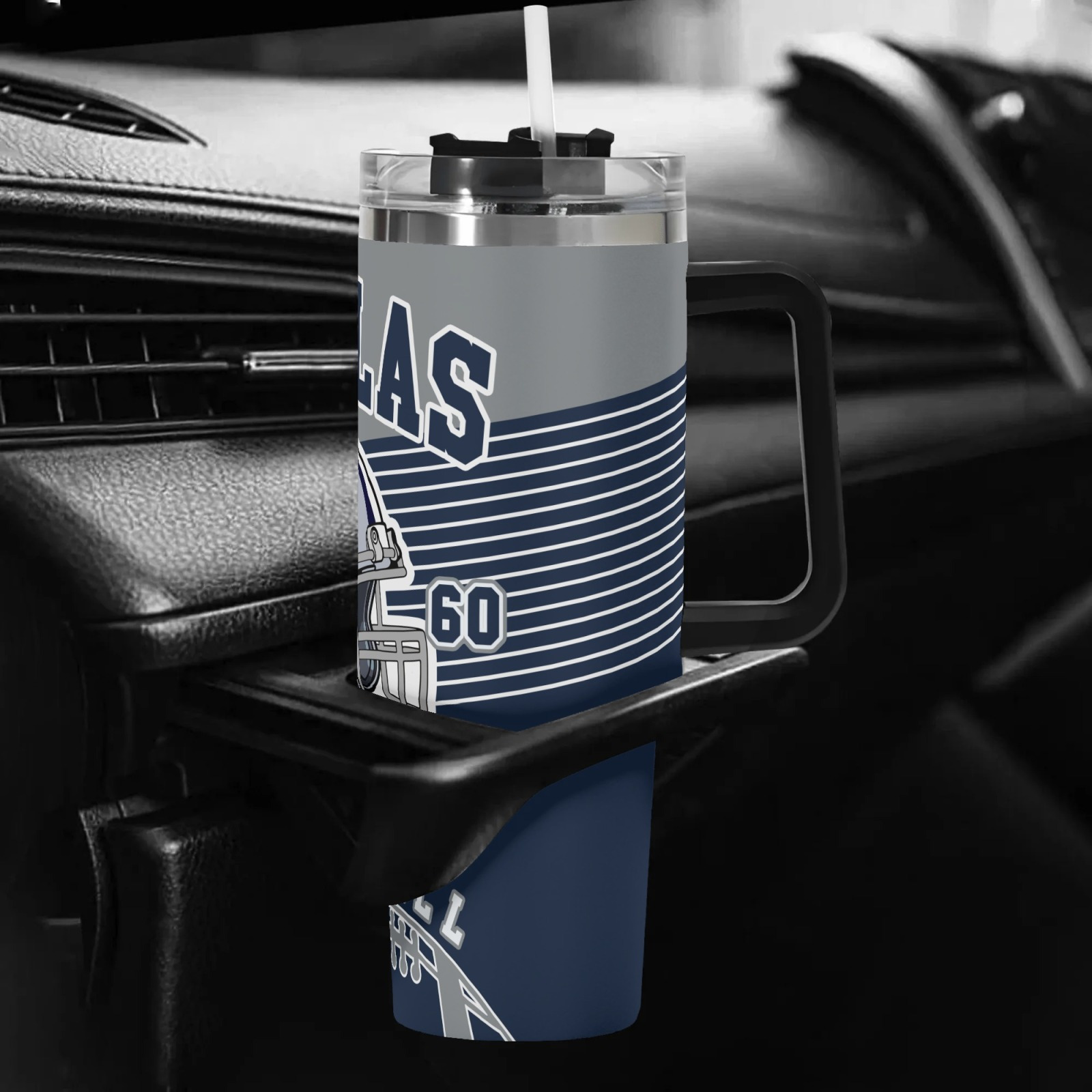 Dallas Football Stainless Steel TumblerPersonalized Dallas Cowboys Football Themed Tumbler - Image 4