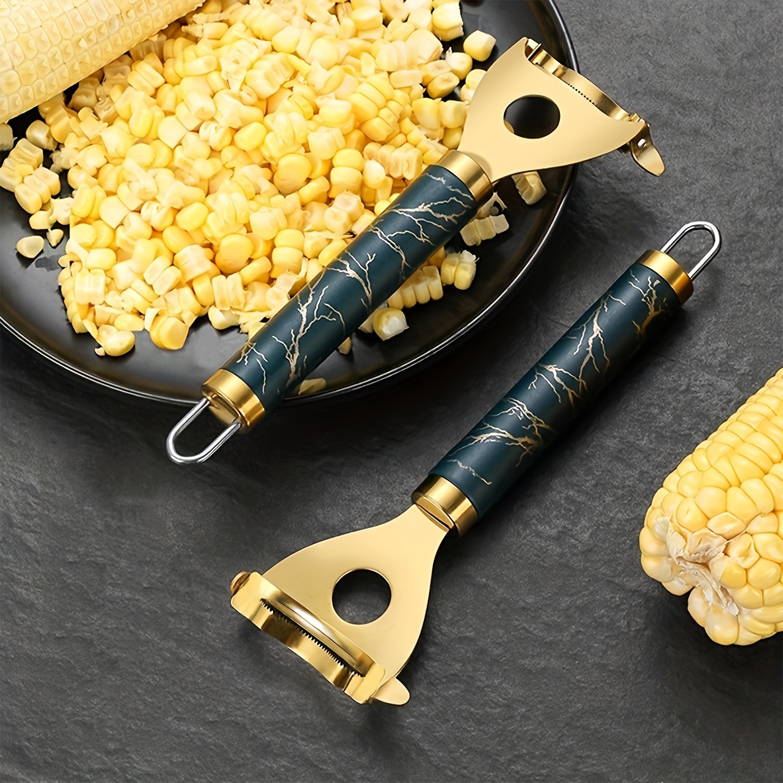 Stainless Steel Corn Cutter With Serrated Blade And Ergonomic HandleStainless Steel Corn Cutter With Serrated Blade And Ergonomic Handle - Image 2