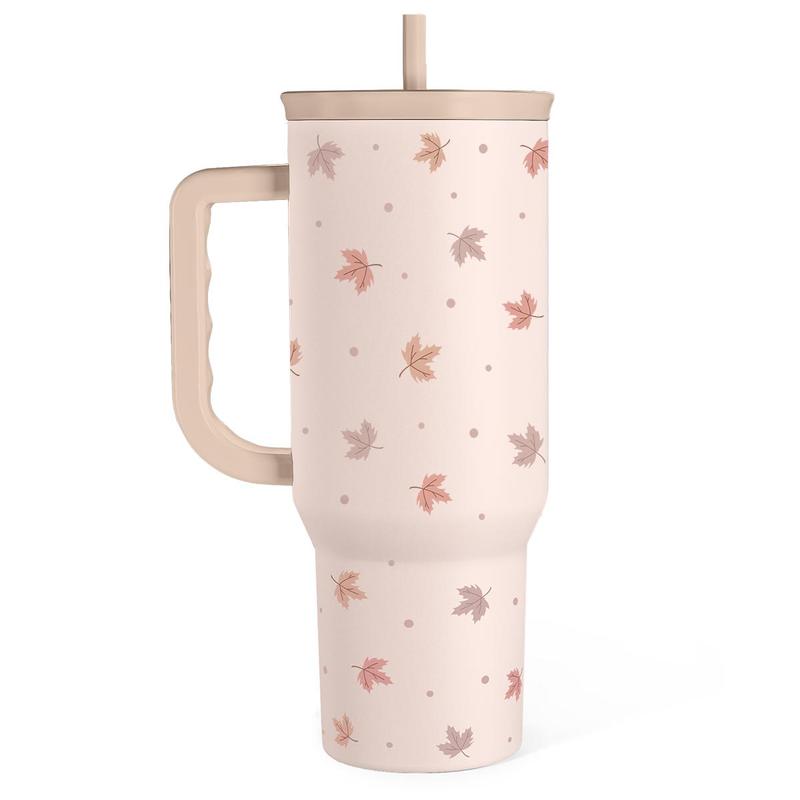 40oz Tumbler with Handle And StrawDouble Wall Vacuum Insulated Tumbler With Straw - Image 2