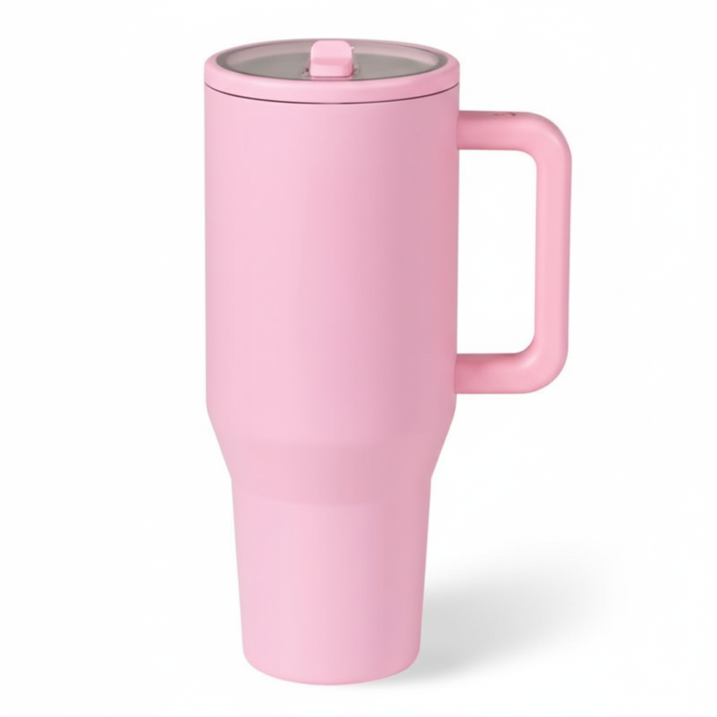 Insulated Travel Tumbler With Flip Straw
