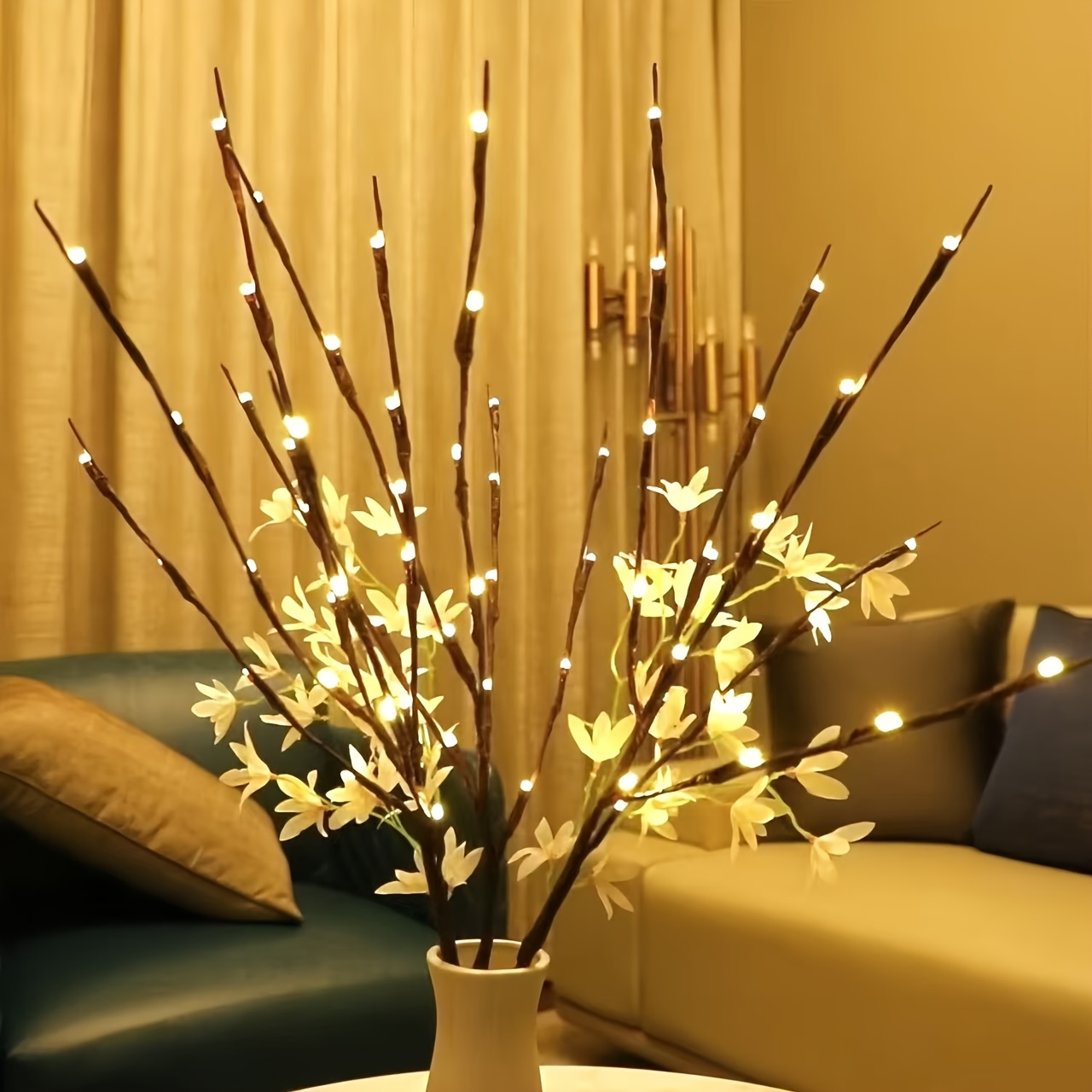 Set of Two LED Lights Designed to Resemble Tree BranchesPack Of 2 Decorative LED Tree Branch Design Lights For Home Decor - Image 2