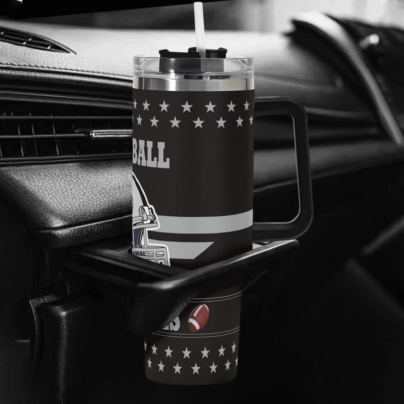 Las Vegas Football Theme 40oz Stainless SteelLas Vegas Raiders Themed Travel Mug - Image 4