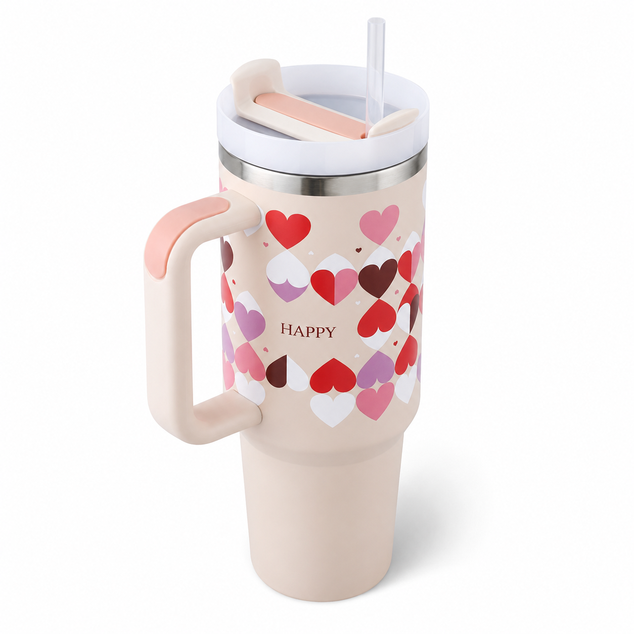 40oz Stainless Steel Insulated Spill Proof Tumbler With Handle And Straw
