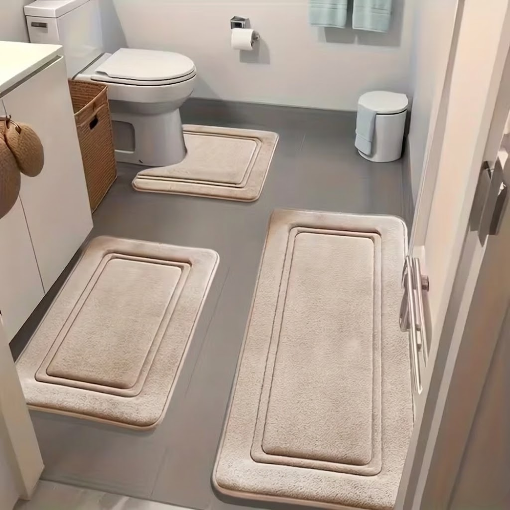 3 Pack Of  Non Slip Bath Mats Pack Of 3 Bathroom Bath Mats Set With Non Slip Absorbent Rugs - Image 6