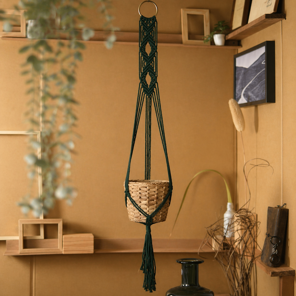 Macrame Plant Hanger With Tassel For Indoor Decor Pot
