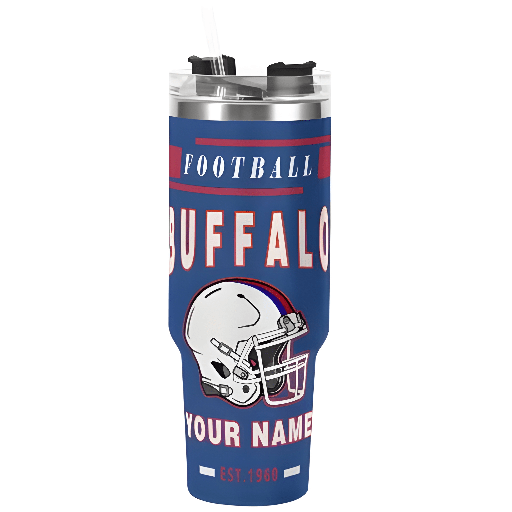 40oz 1pc Customized Buffalo Football Stainless Steel Insulated Tumbler