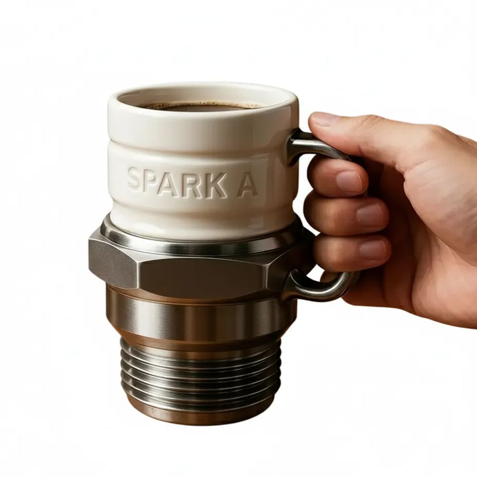 Mechanical Style Coffee Mug With Engine Inspired DesignMechanical Style Coffee Mug With Engine Inspired Design - Image 2