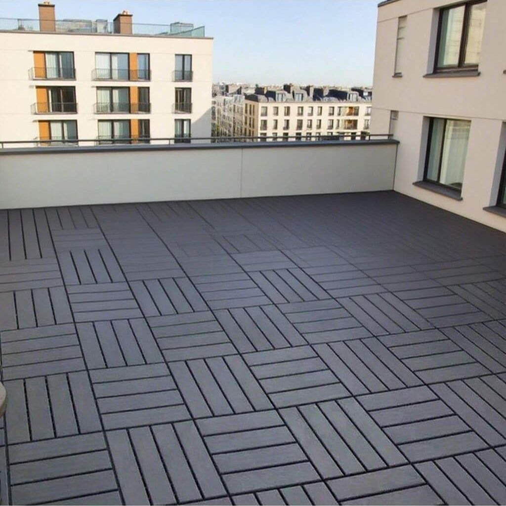  Interlocking Deck Tiles, Plastic Waterproof Outdoor Flooring For Patio, Pool, Backyard, Balcony – All-Weather