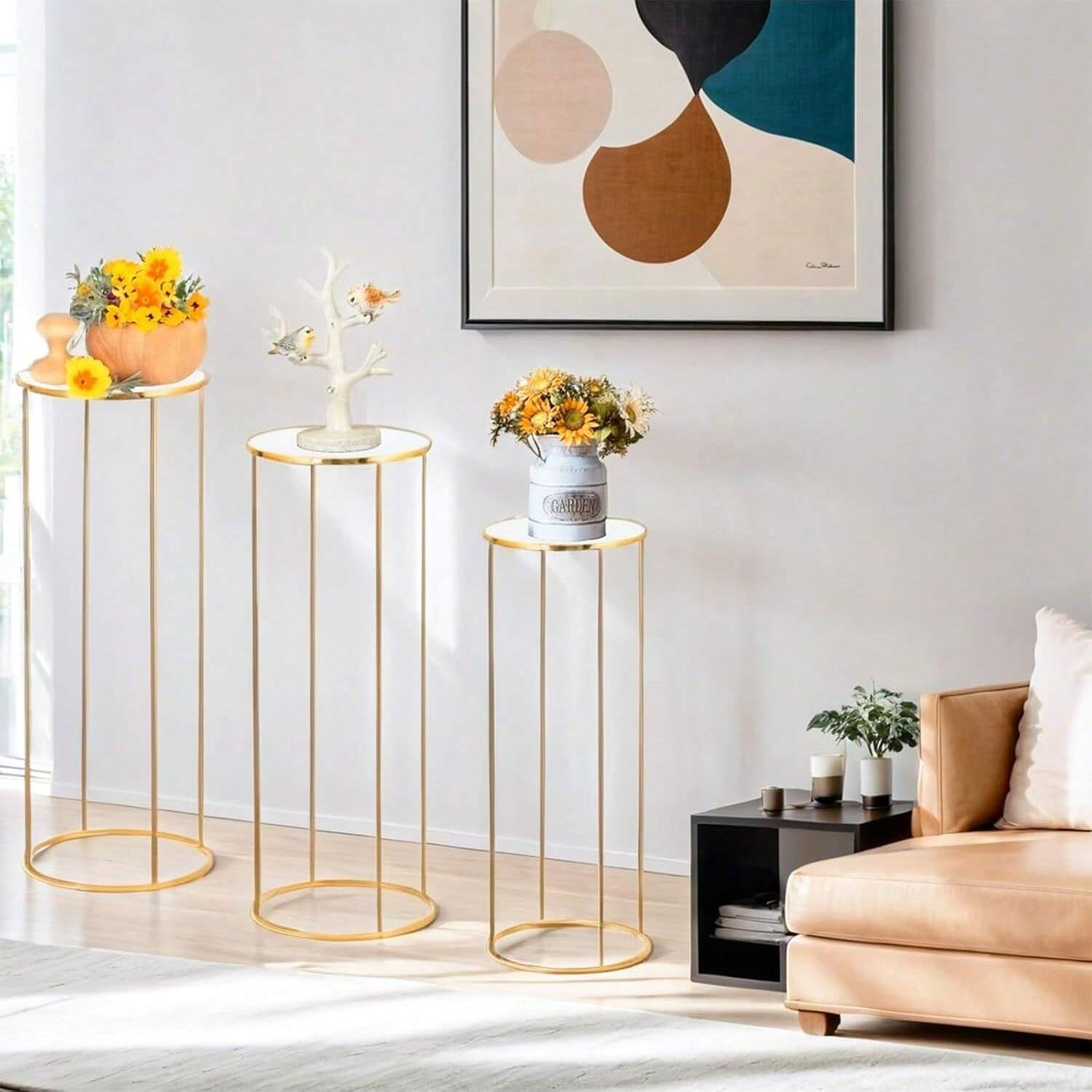 Cylinder Stands For Party, 3PCS Cylinder Pedestal Stand,