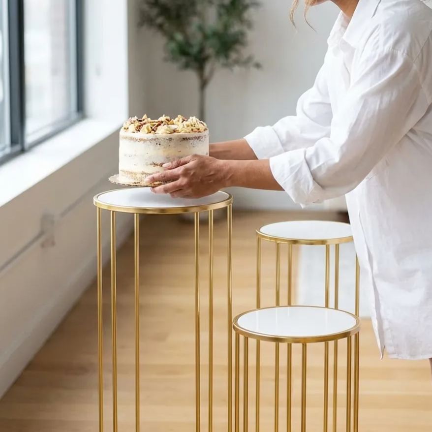 Cylinder Stands For Party, 3PCS Cylinder Pedestal Stand,