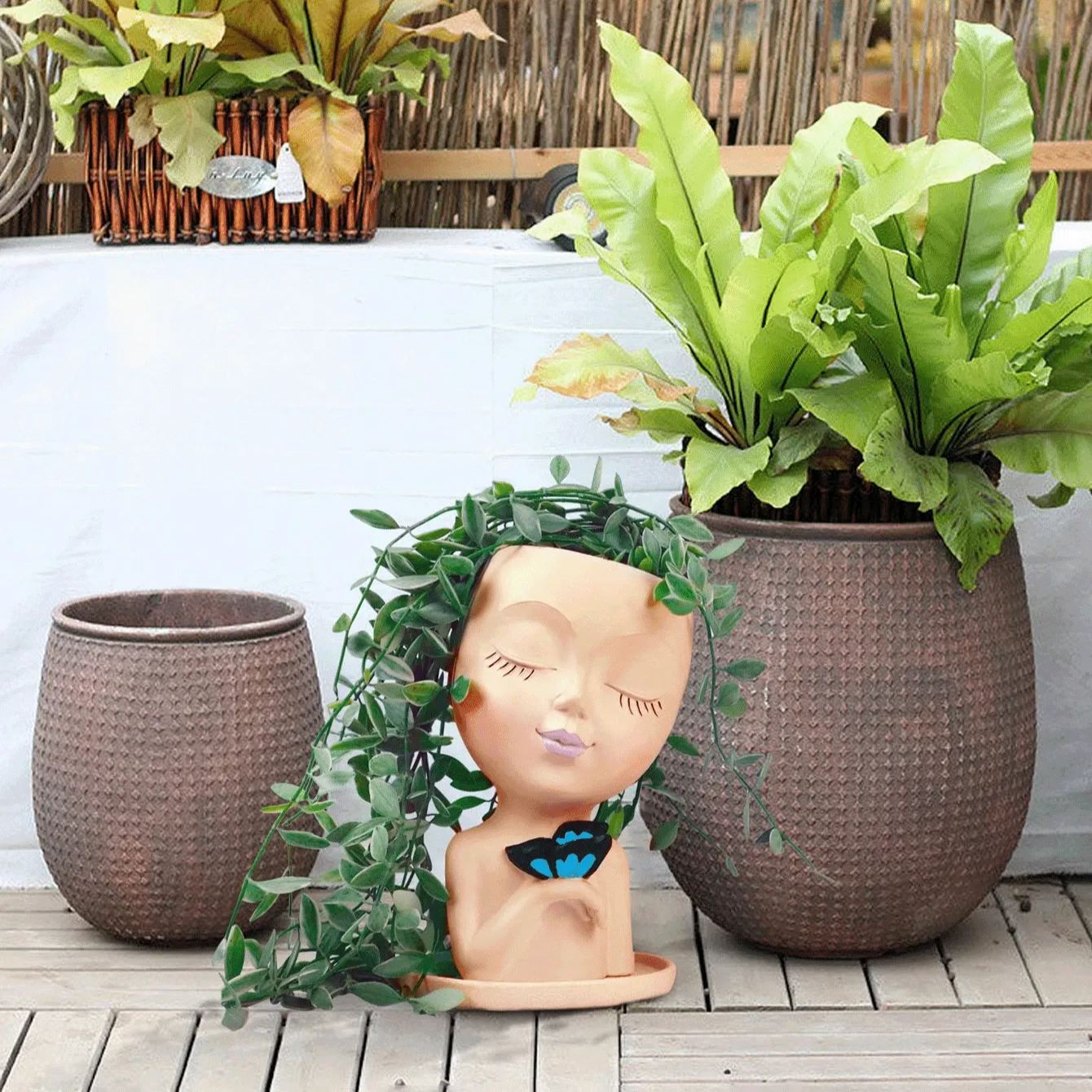 Planter Pot With Drainage Hole For Indoor Outdoor Decor