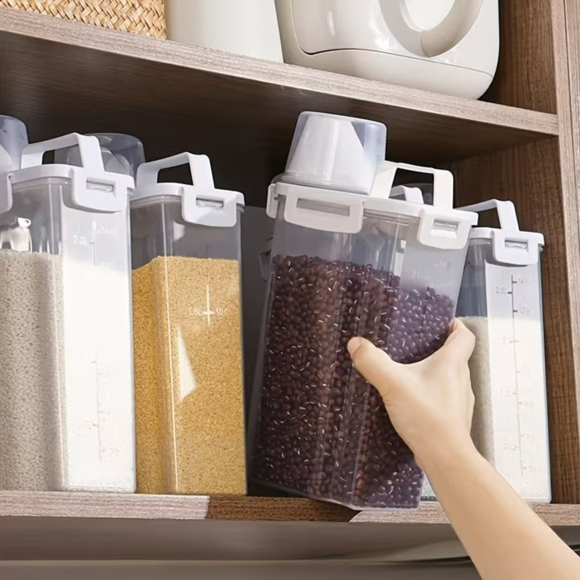 Grain Flow Airtight Rice Storage Container Flip Top Kitchen Box