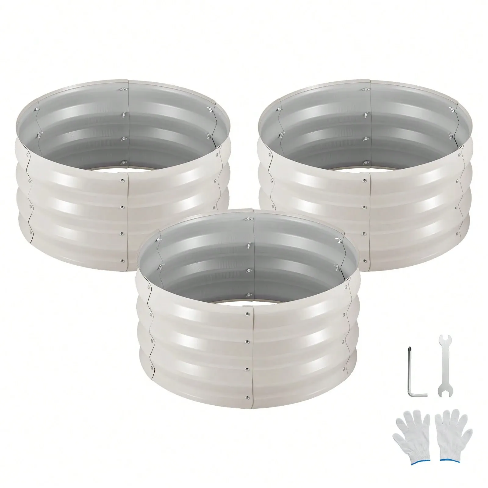 Oval Galvanized Steel Raised Garden Bed Open Bottom Planter BoxOval Galvanized Steel Raised Garden Bed Open Bottom Planter Box - Image 12