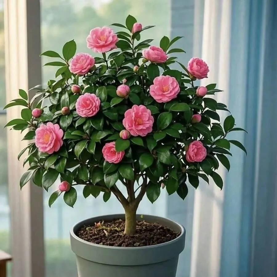 20 Pieces Of Camellia Flower Potted Plant For Decor