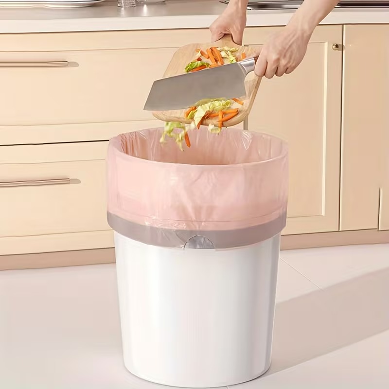 50 Piece Of Kitchen Trash Drawstring Thick Waste Bag Roll