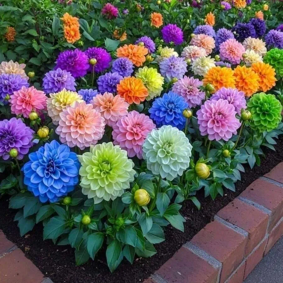 200 Pieces Bright Color Mix Dahlia Flower For Garden 
