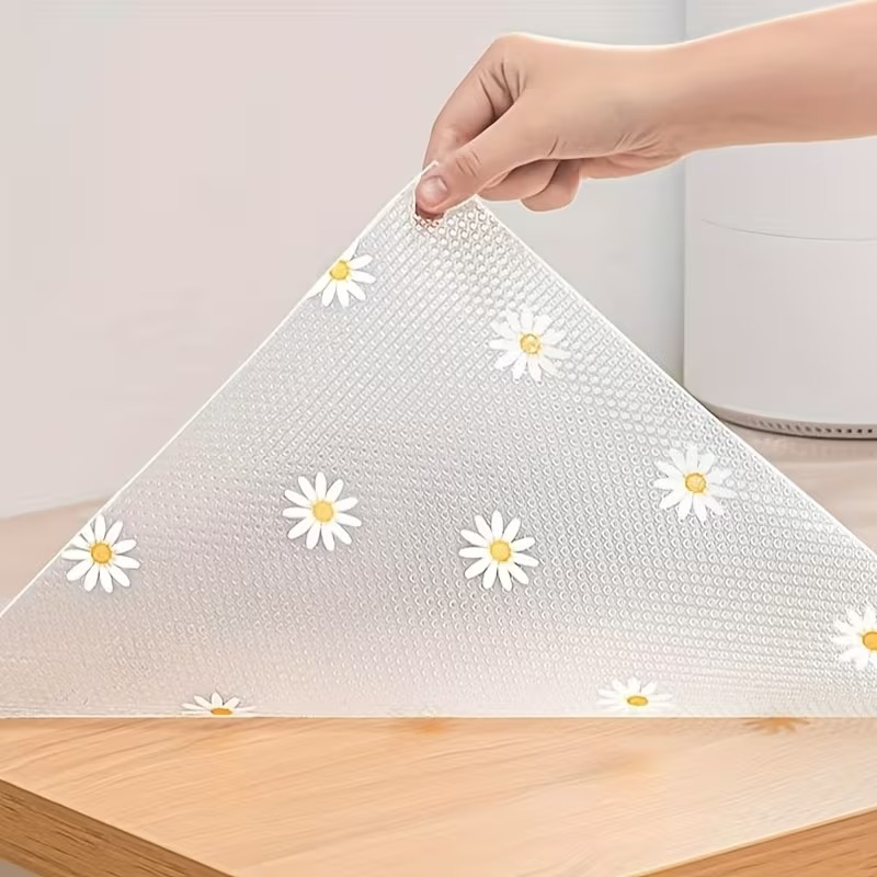 Daisy Pattern Cabinet Liner Roll Waterproof Non Slip Shelf Mat