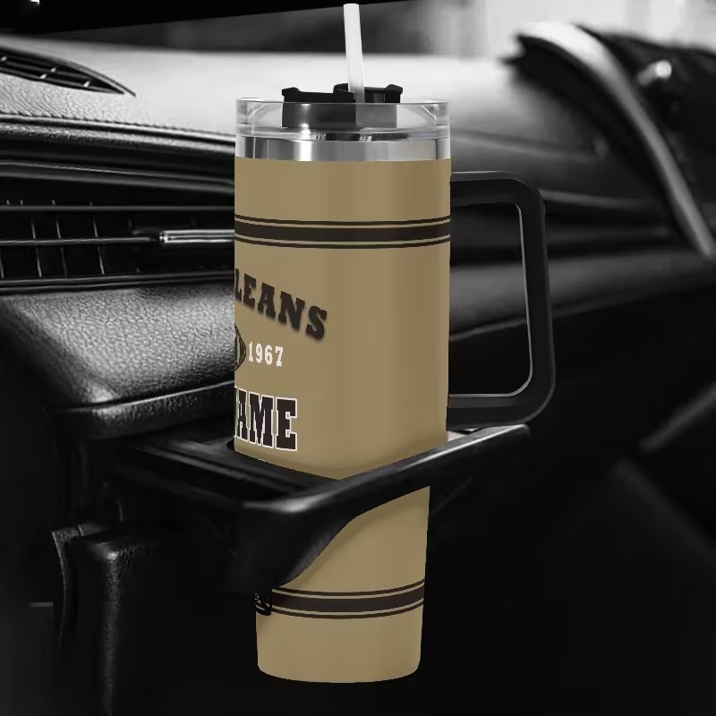 Custom 40oz New Orleans City Theme Stainless Steel Insulated Tumbler with Lid and Straw