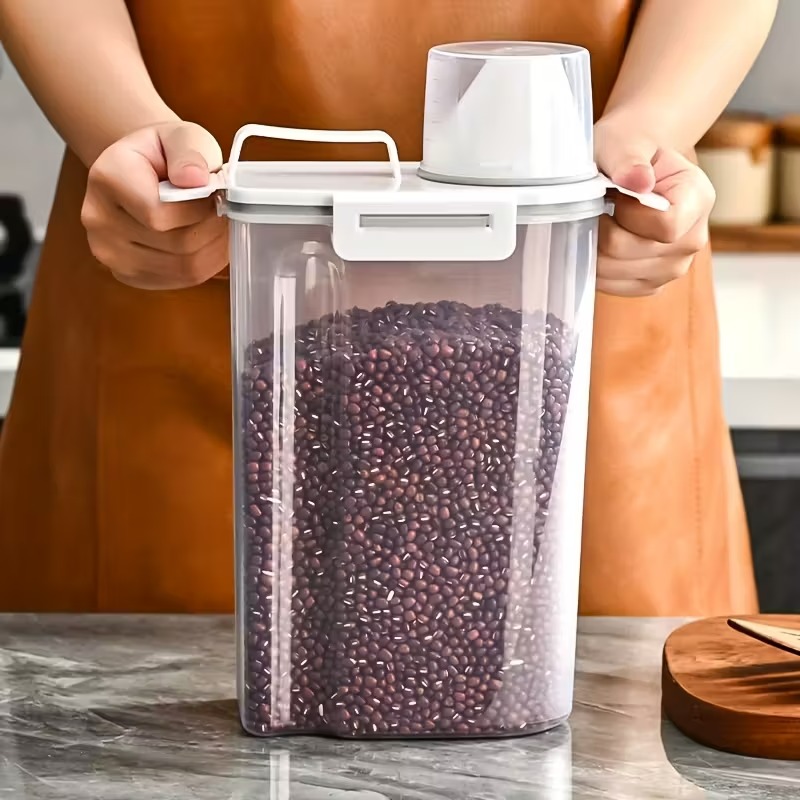 Grain Flow Airtight Rice Storage Container Flip Top Kitchen Box