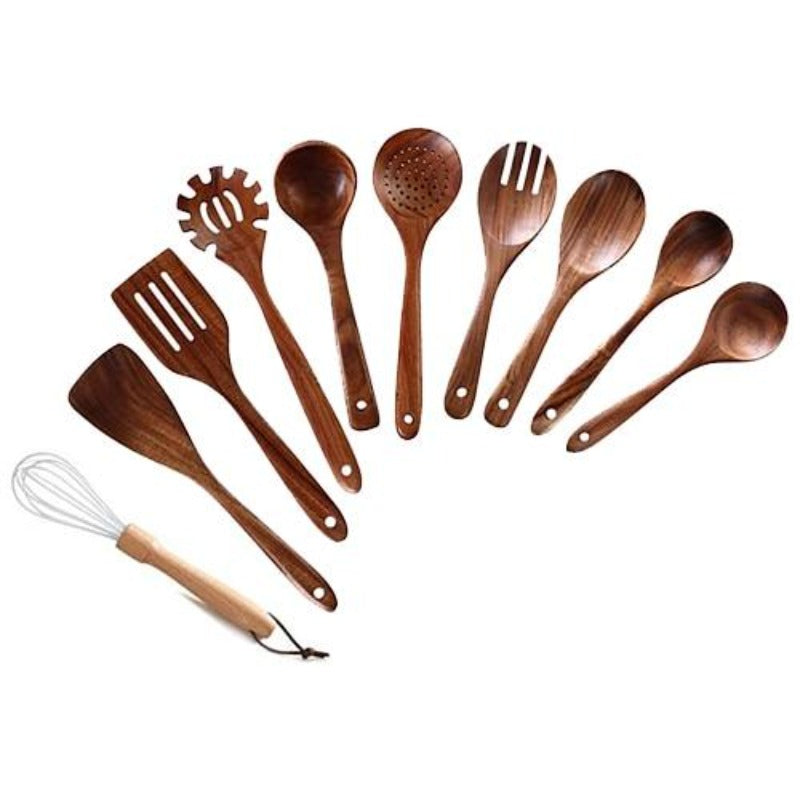 Natural Wood Tableware Kitchen Utensils SetNatural Wood Tableware Kitchen Utensils Set - Image 5
