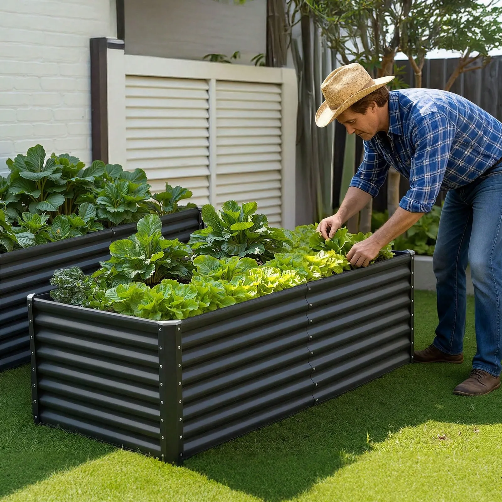Galvalume Steel Raised Garden Bed Open Bottom Planter Box