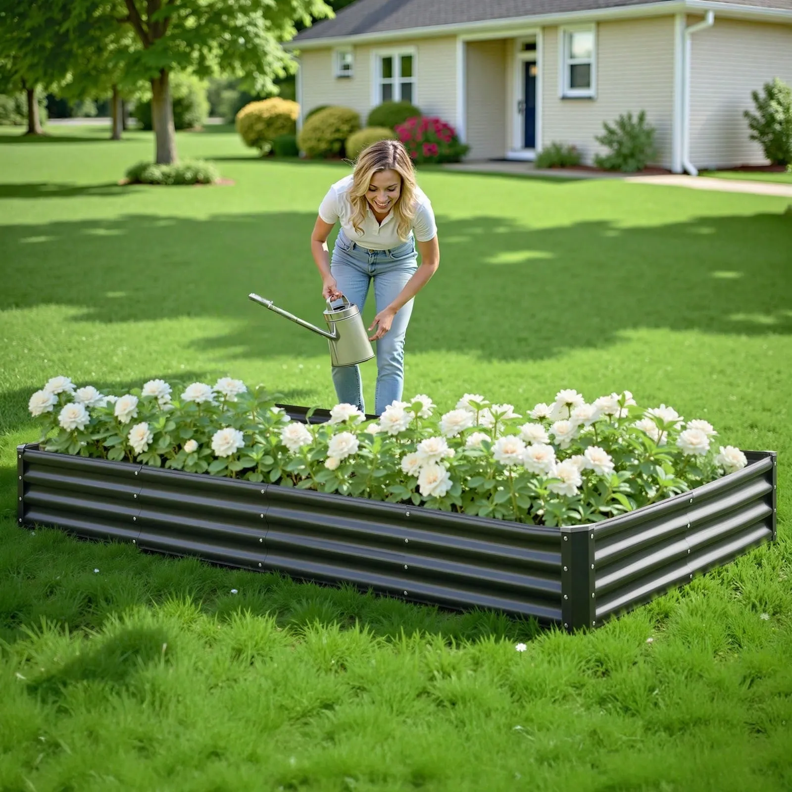 Galvalume Steel Raised Garden Bed Open Bottom Planter Box