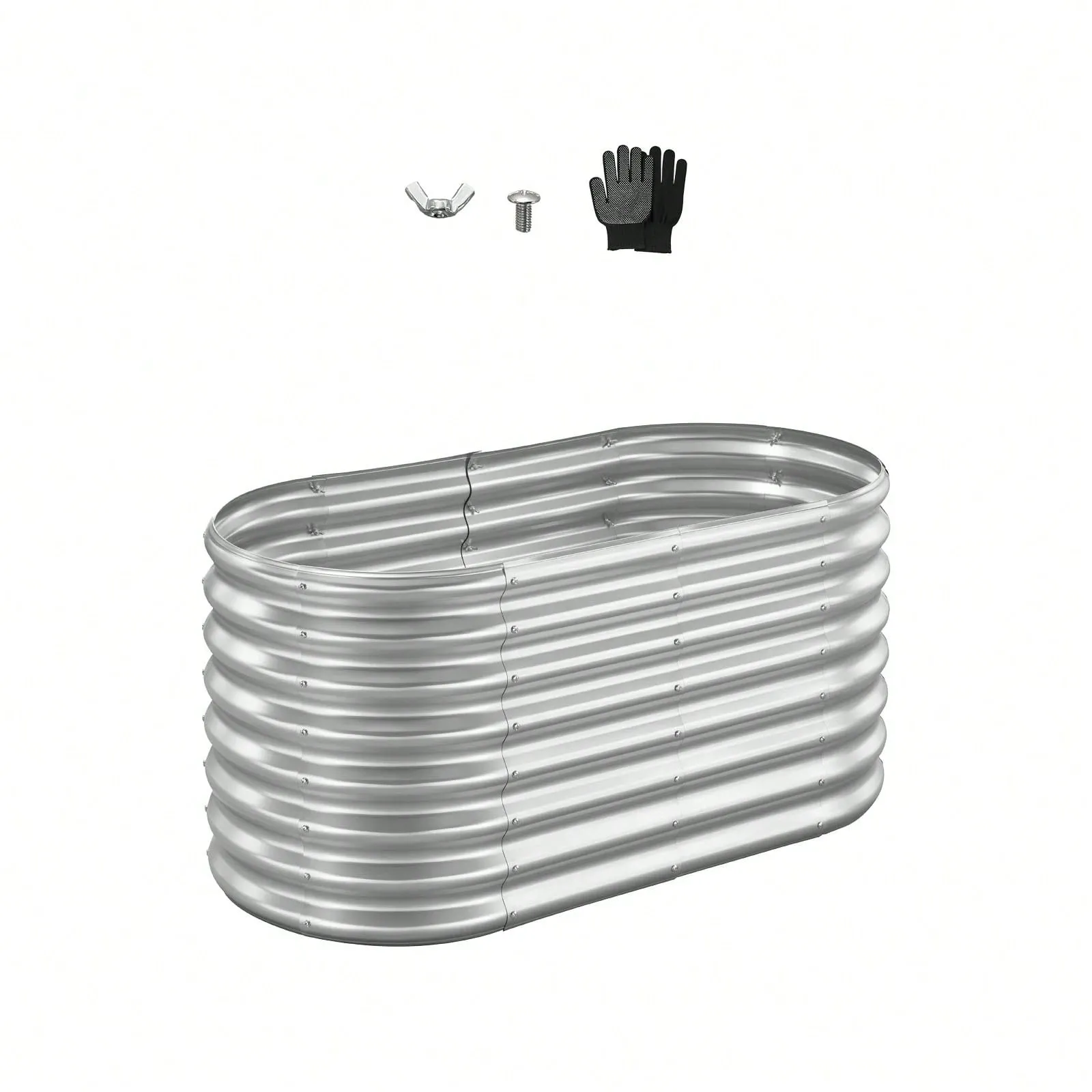 Metal Raised Garden Bed,Oval Metal Raised Garden Bed Open Bottom Planter - Image 5