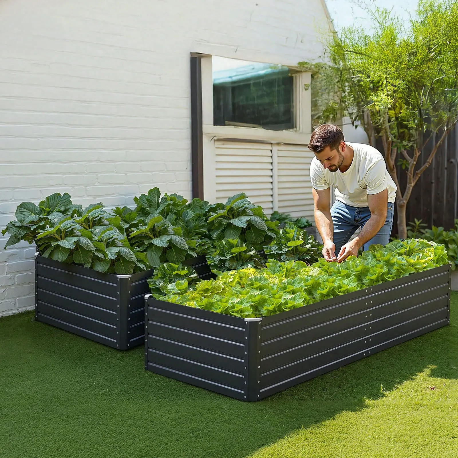Galvalume Steel Raised Garden Bed Open Bottom Planter Box