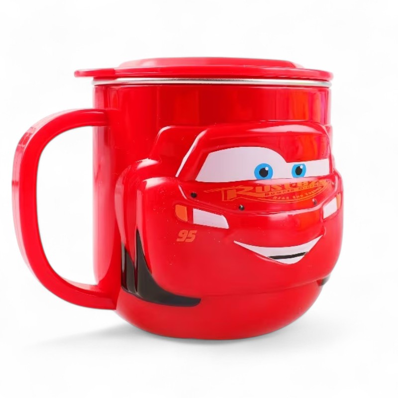 Cartoon Stainless Steel Mug With Lid Design