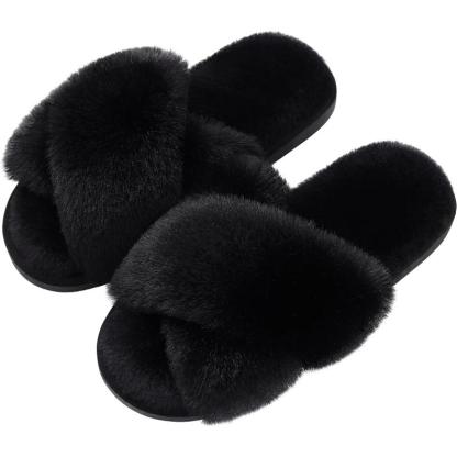 Women Plush Crossband Cozy Slippers-Comfy Garden Clogs