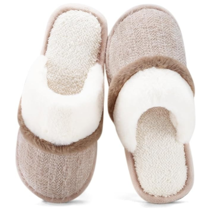 Fuzzy Slippers For Women With Memory Foam And Anti Skid Sole