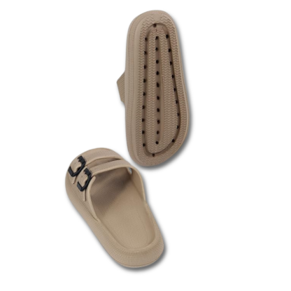 Women and Men Pillow Slippers Double Buckle Adjustable Slides