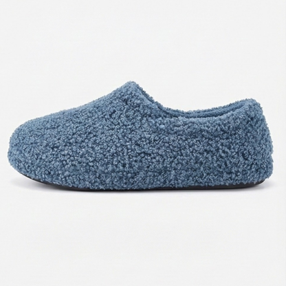 Womens Fuzzy Curly Fur Foam Loafer Slippers
