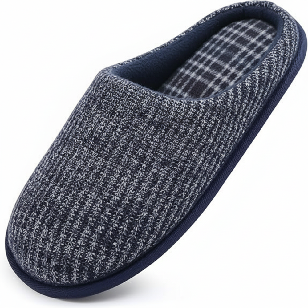 Mens Cozy Memory Foam scuff Slippers Slip On Warm House Shoes Indoor/Outdoor With Best Arch Support