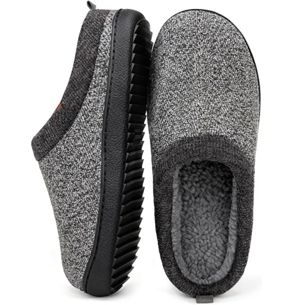 Warm Slip On House Slippers With Rubber Sole For Men
