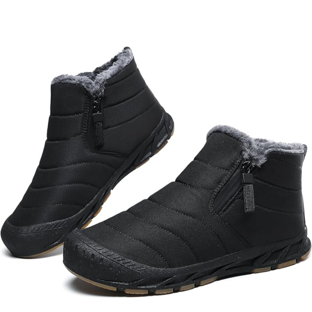 Waterproof Winter Snow Boots With Zipper And Fur Lining