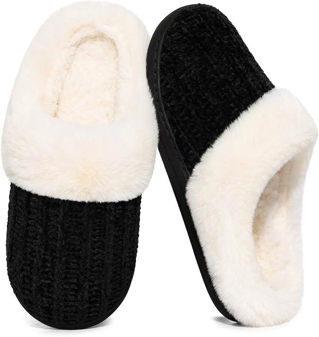 Knit House Slippers For Women With Memory Foam And Soft Lining