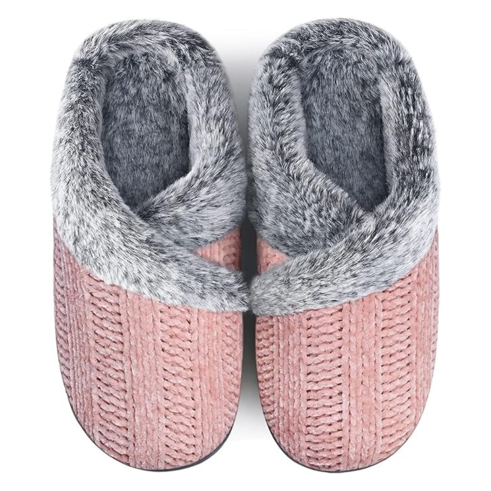 Plush Memory Foam Slippers With Anti Skid Sole