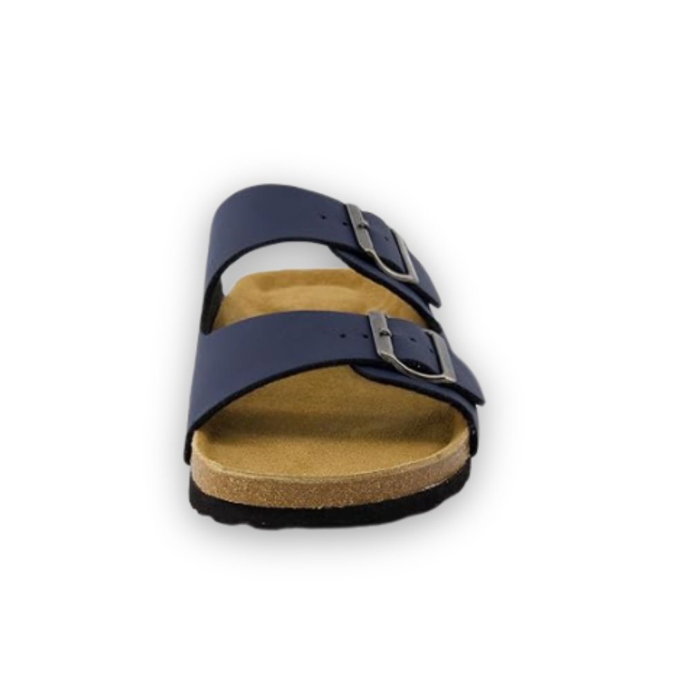 Mens Cork Footbed Sandals with Adjustable Buckle and Leather Insole