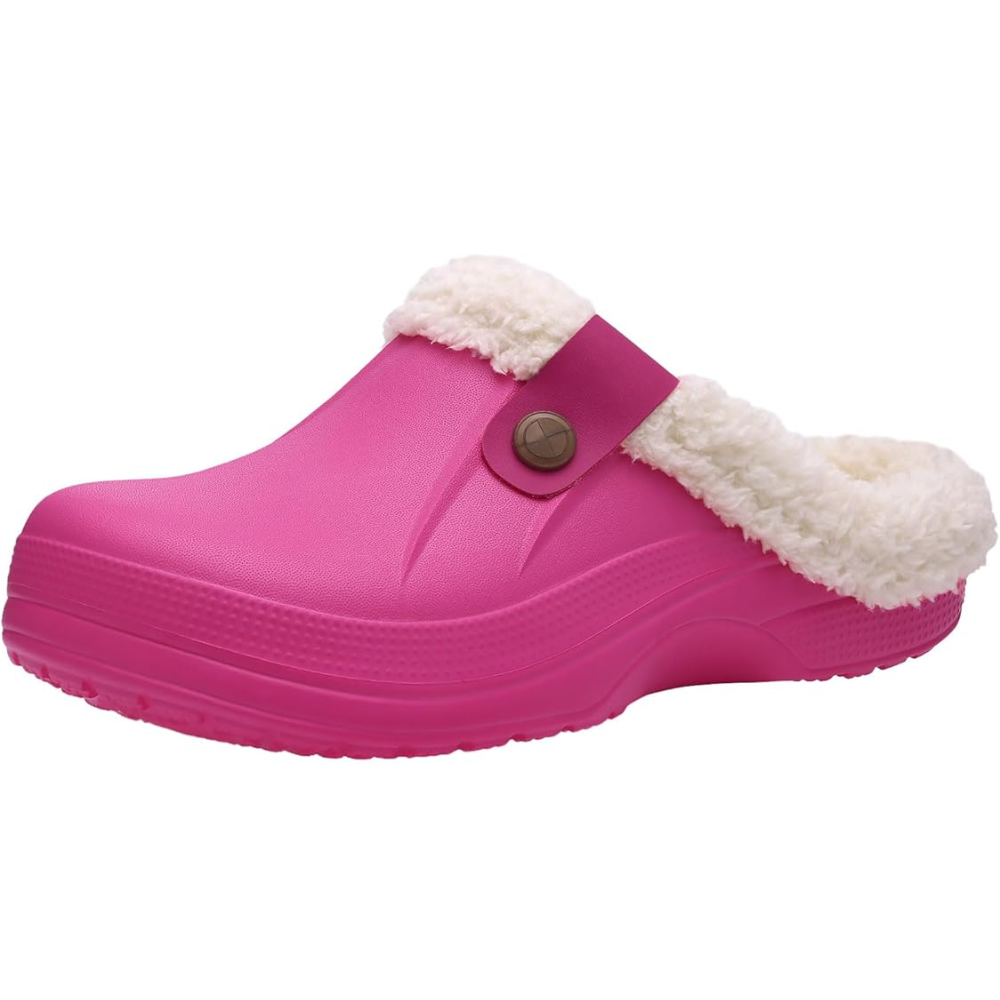 Waterproof Fur Lined Clogs With Memory Foam Cushioning