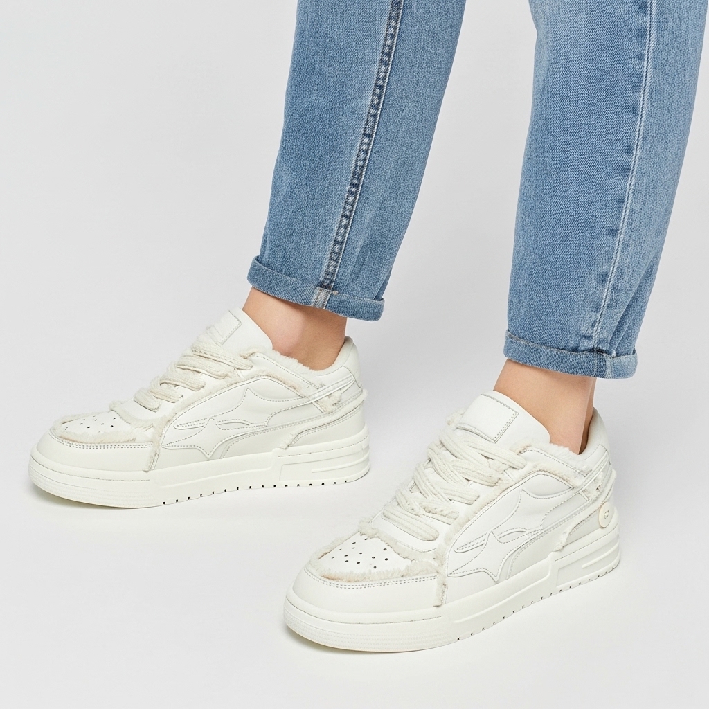Street Style Chunky Denim Sneakers For Women