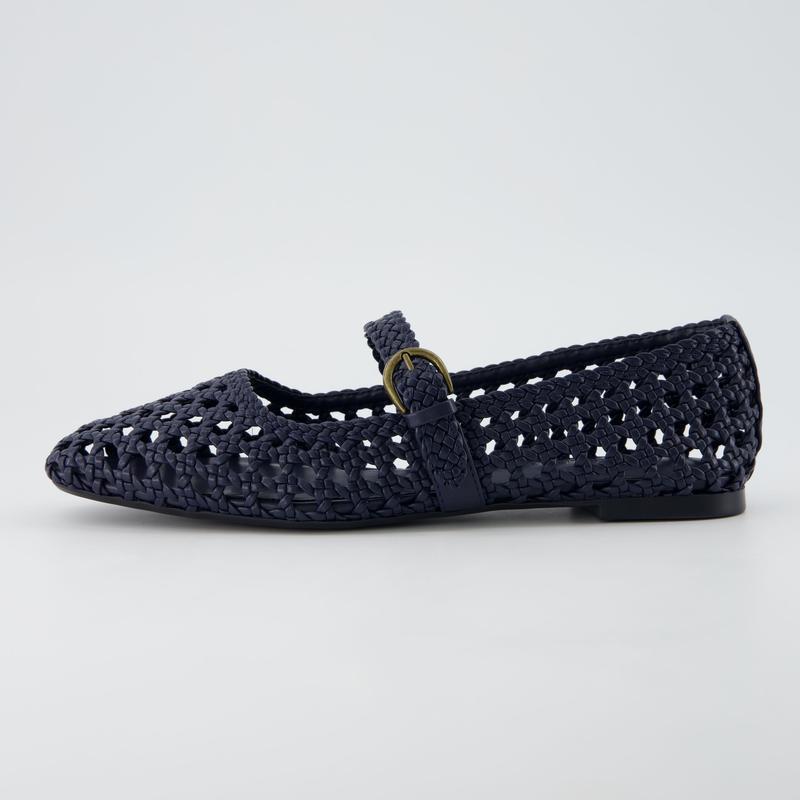 Adjustable Strap Woven Ballet Flats For Women