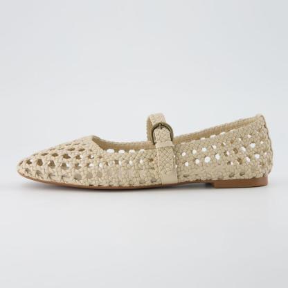 Adjustable Strap Woven Ballet Flats For Women