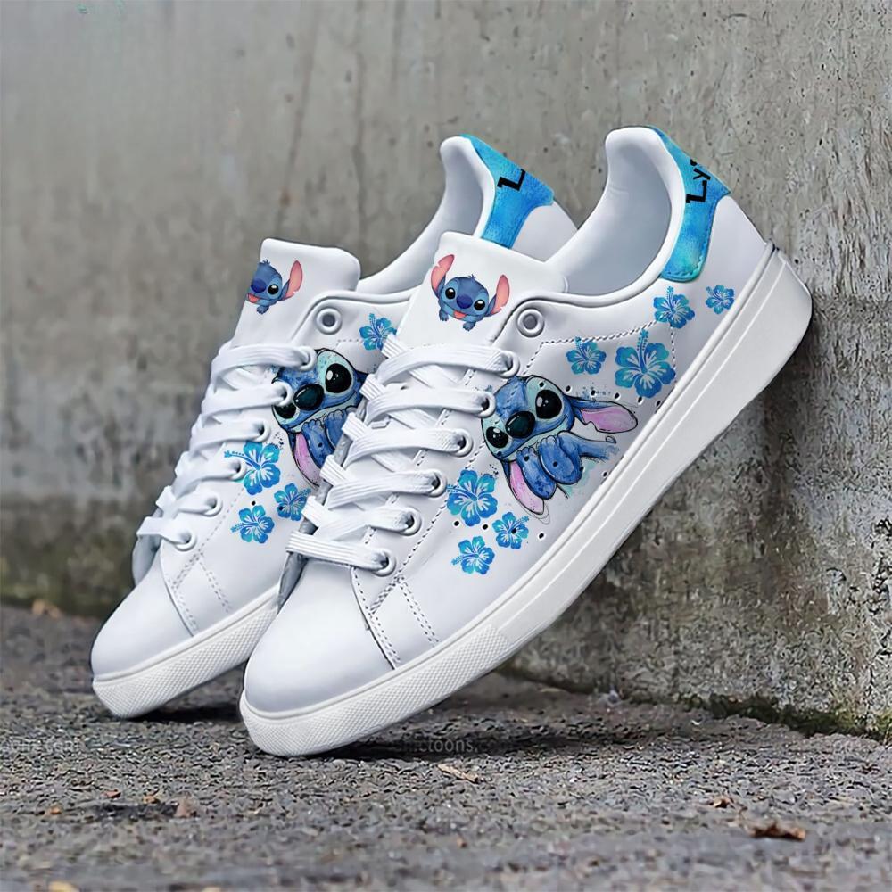 Custom Name Stitch Floral Casual Sneakers-Comfy Garden Clogs